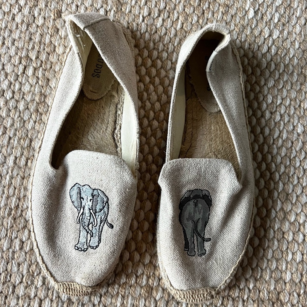Soludos Elephant Embroidered Smoking Slipper Espadrilles